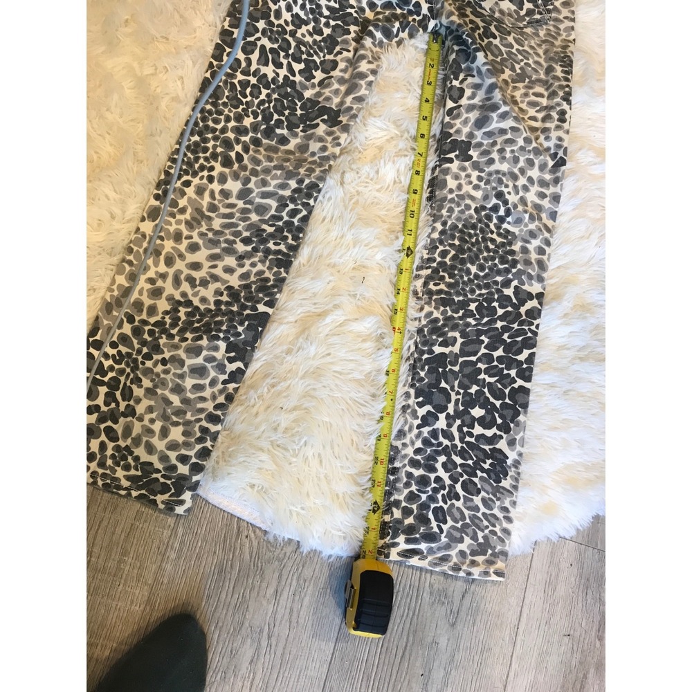 Mother The Mid Rise Dazzler Ankle Jeans Grey Leopard Print 28 - Picture 3 of 9